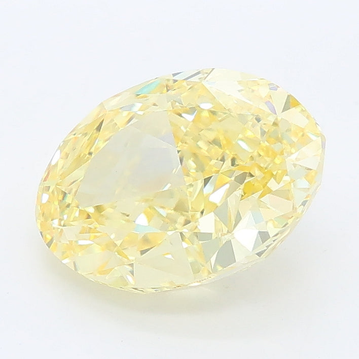 2.71 carat fancy vivid yellow oval lab grown diamond VS1 clarity