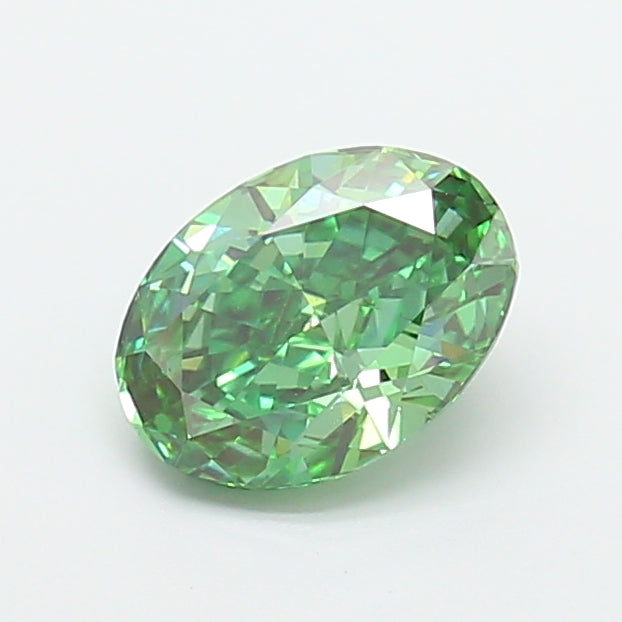 2.07 carat fancy vivid green oval lab grown diamond VVS2 clarity