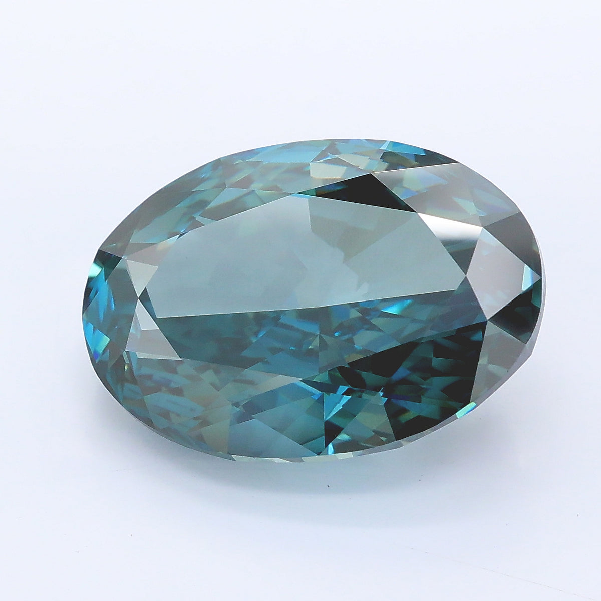 10.31 carat fancy deep green blue oval lab grown diamond VS1 clarity