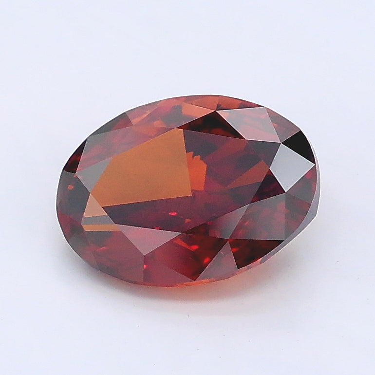 1.57 carat fancy deep orange oval lab grown diamond VS1 clarity