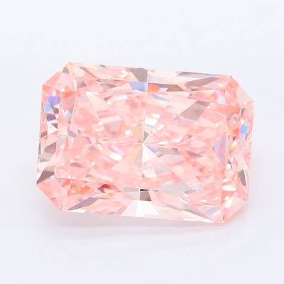 7.52 carat fancy intense pink radiant lab grown diamond VS1 clarity