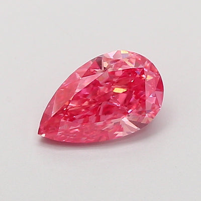 0.91 carat fancy vivid pink pear lab grown diamond VS2 clarity