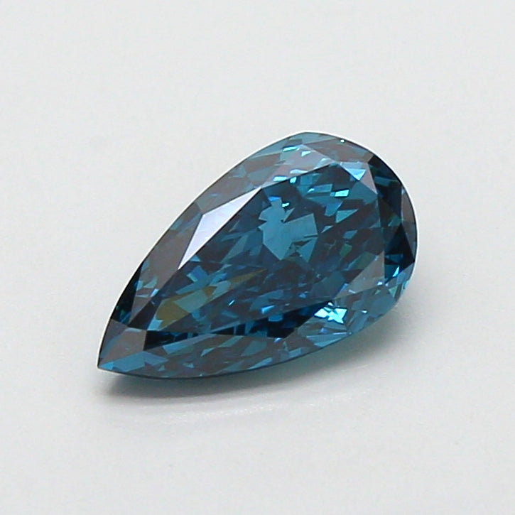 1.01 carat fancy vivid blue pear lab grown diamond VVS2 clarity