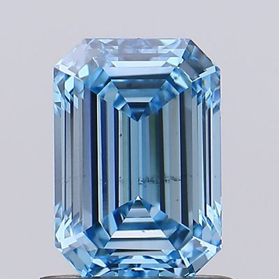 1.04 carat fancy vivid blue emerald lab grown diamond VS2 clarity