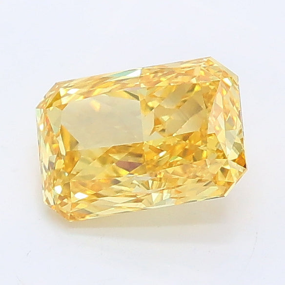 1.04 carat fancy vivid yellow radiant lab grown diamond VS2 clarity