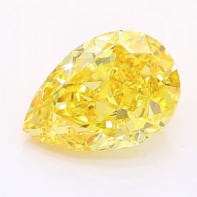1.12 carat fancy vivid yellow pear lab grown diamond VS1 clarity