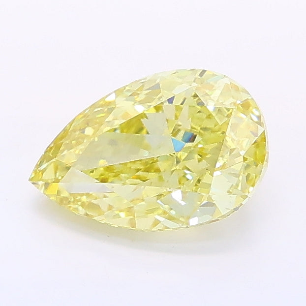1.07 carat fancy intense yellow pear lab grown diamond VS2 clarity