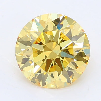 1.25 carat fancy intense yellow round lab grown diamond VS1 clarity