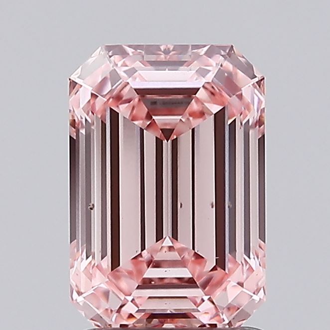1.73 carat fancy intense pink emerald lab grown diamond VS1 clarity
