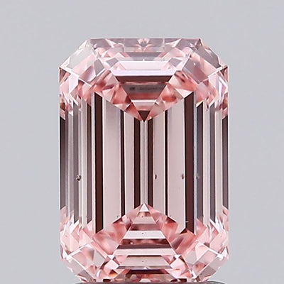 1.73 carat fancy intense pink emerald lab grown diamond VS1 clarity