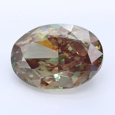 8.40 carat fancy deep green oval lab grown diamond VVS2 clarity