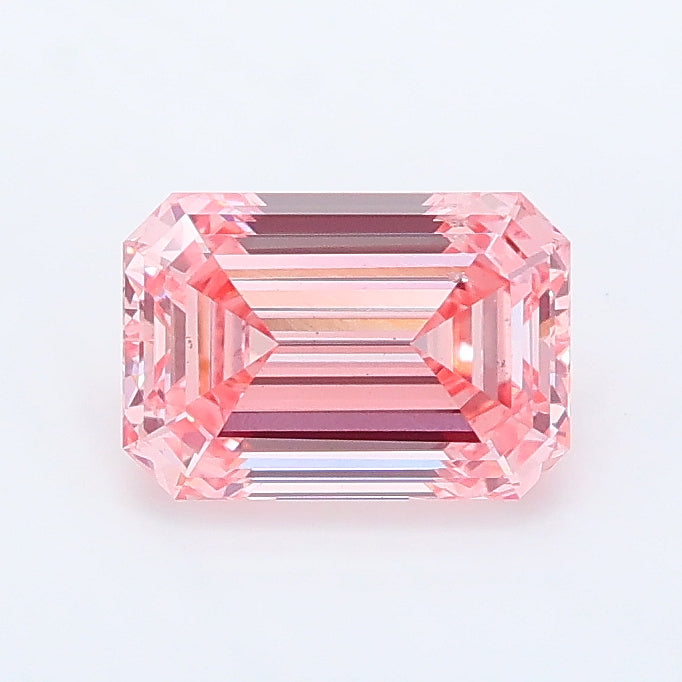 0.99 carat fancy vivid pink emerald lab grown diamond SI1 clarity