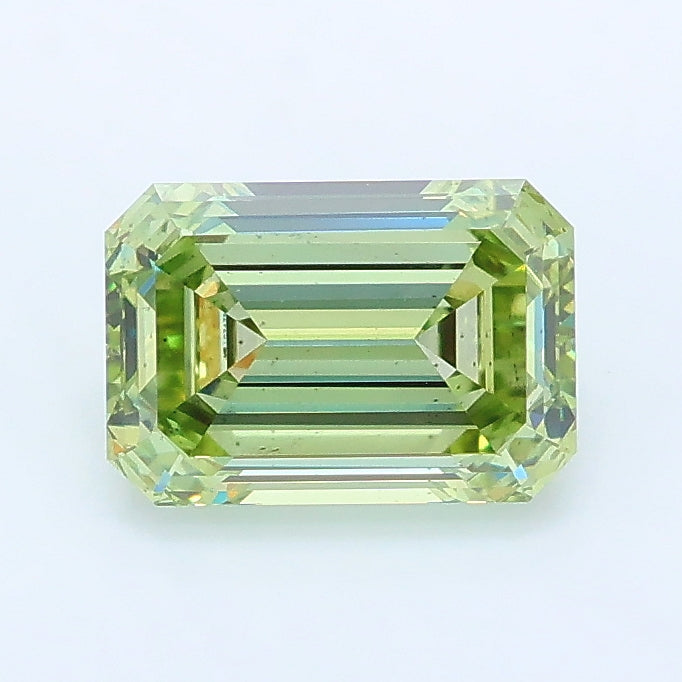 1.17 carat fancy vivid green emerald lab grown diamond SI1 clarity