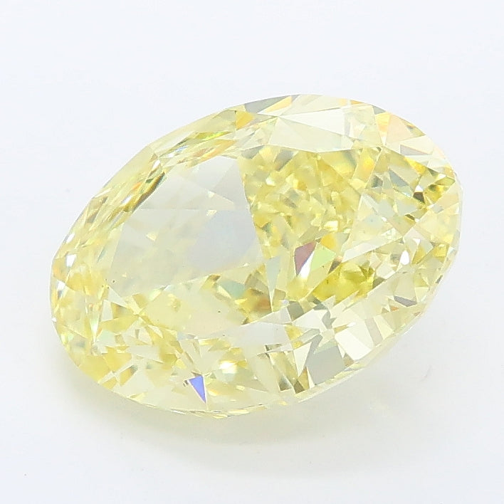 2.86 carat fancy intense yellow oval lab grown diamond VS1 clarity