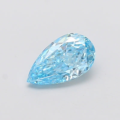 1.38 carat fancy vivid blue pear lab grown diamond VS1 clarity