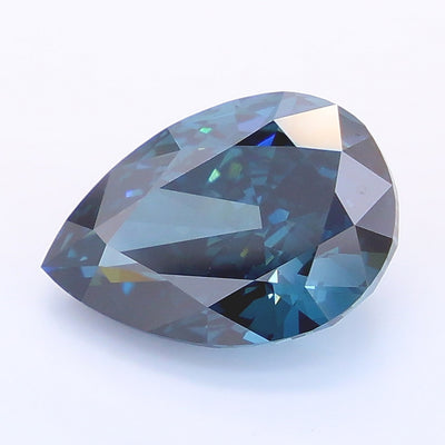 3.74 carat fancy deep blue pear lab grown diamond VVS2 clarity