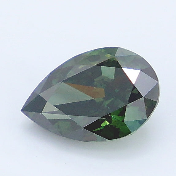 1.24 carat fancy deep green pear lab grown diamond VS2 clarity