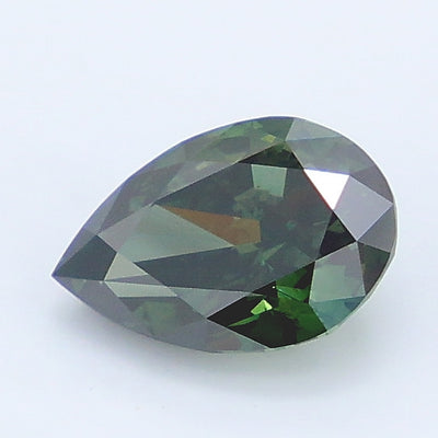 1.24 carat fancy deep green pear lab grown diamond VS2 clarity