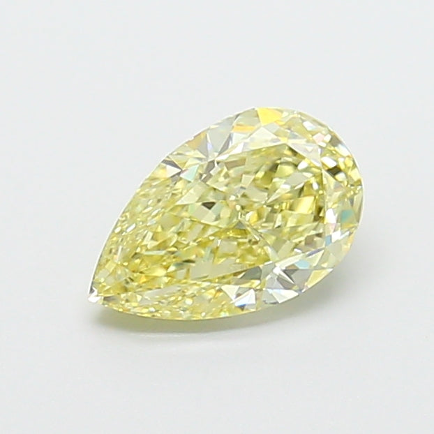 1.09 carat fancy yellow pear lab grown diamond VVS2 clarity