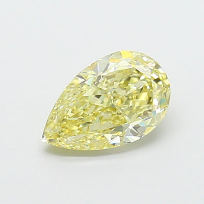 1.09 carat fancy yellow pear lab grown diamond VVS2 clarity