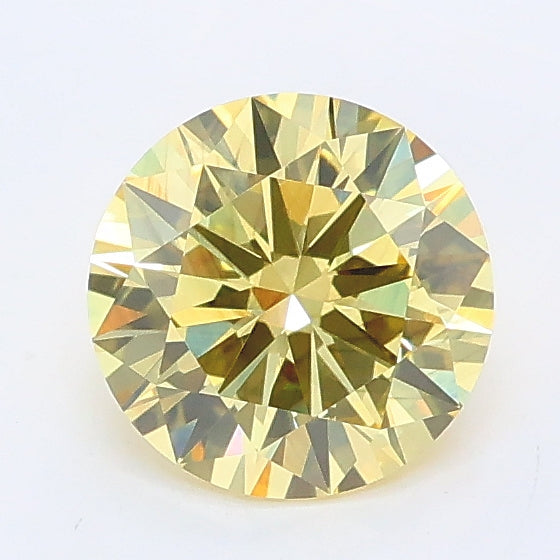 1.00 carat fancy intense yellow round lab grown diamond SI1 clarity