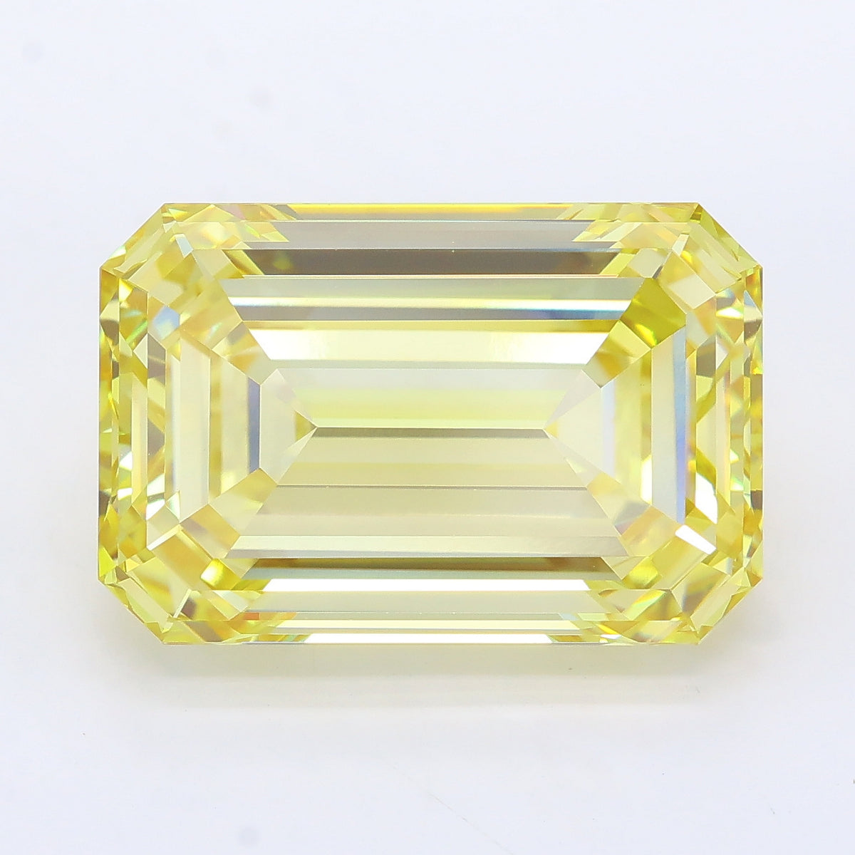 11.55 carat fancy yellow emerald lab grown diamond VS1 clarity
