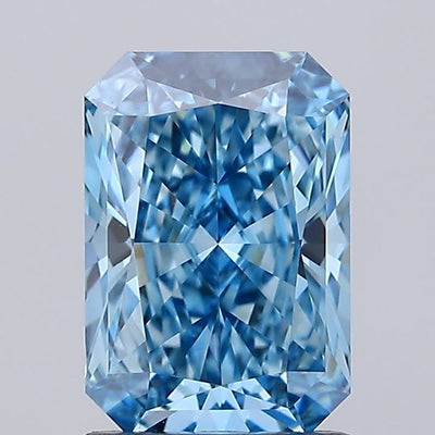1.54 carat fancy vivid blue radiant lab grown diamond VS1 clarity