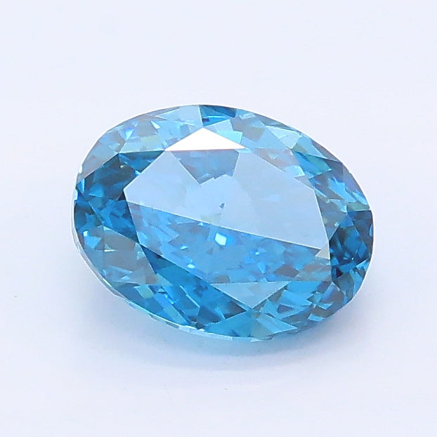 1.01 carat fancy vivid blue oval lab grown diamond VS1 clarity
