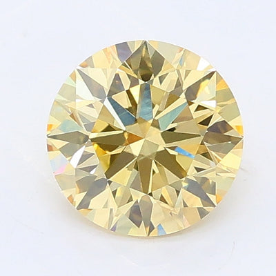 1.13 carat fancy light yellow round lab grown diamond VS1 clarity