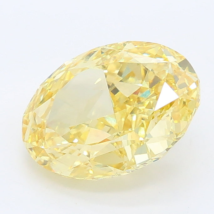 2.59 carat fancy vivid yellow oval lab grown diamond VVS2 clarity