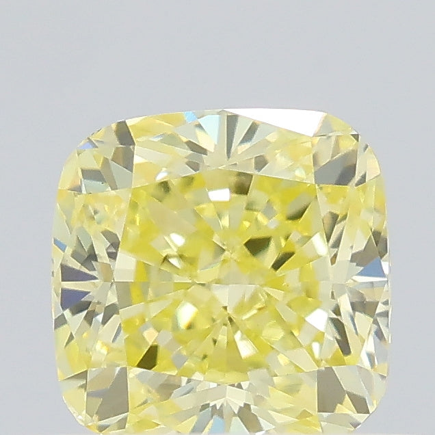 0.50 carat fancy yellow cushion lab grown diamond VS1 clarity