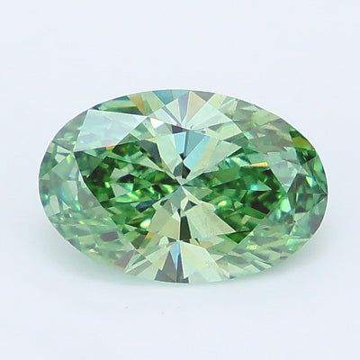 1.62 carat fancy vivid green oval lab grown diamond VS2 clarity