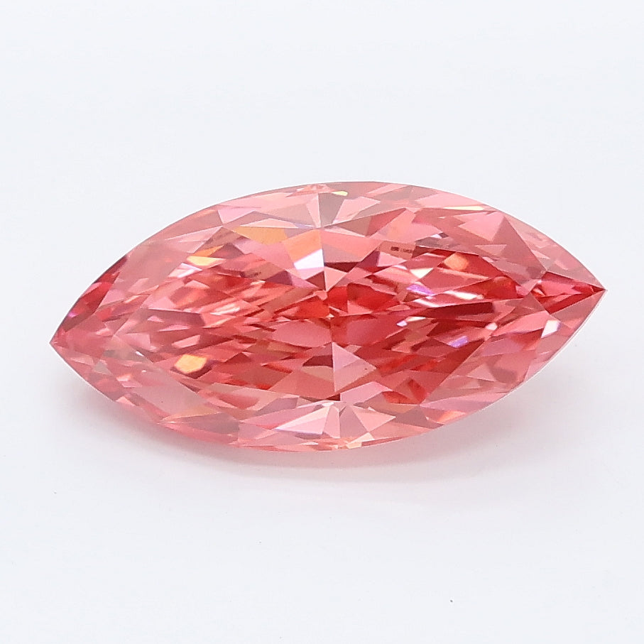 2.27 carat fancy vivid pink marquise lab grown diamond VS1 clarity
