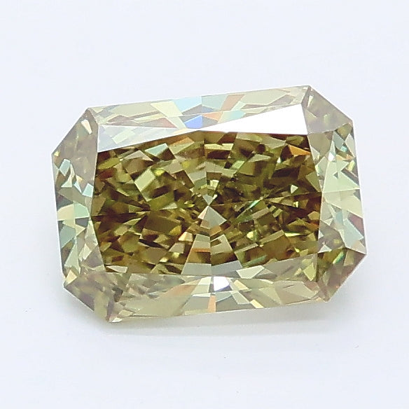 0.97 carat fancy vivid green radiant lab grown diamond VS2 clarity