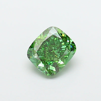 2.06 carat fancy vivid green cushion lab grown diamond VVS2 clarity