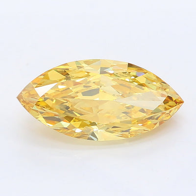 2.03 carat fancy intense yellow marquise lab grown diamond VS2 clarity