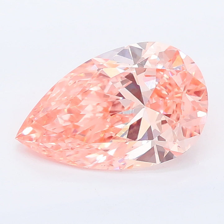 1.52 carat fancy vivid pink pear lab grown diamond VS1 clarity