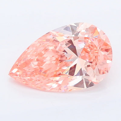 1.52 carat fancy vivid pink pear lab grown diamond VS1 clarity