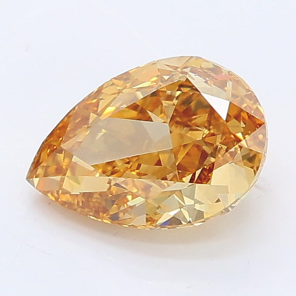 1.23 carat fancy brownish yellow pear lab grown diamond VS1 clarity