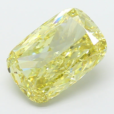 6.00 carat fancy intense yellow cushion lab grown diamond VS1 clarity