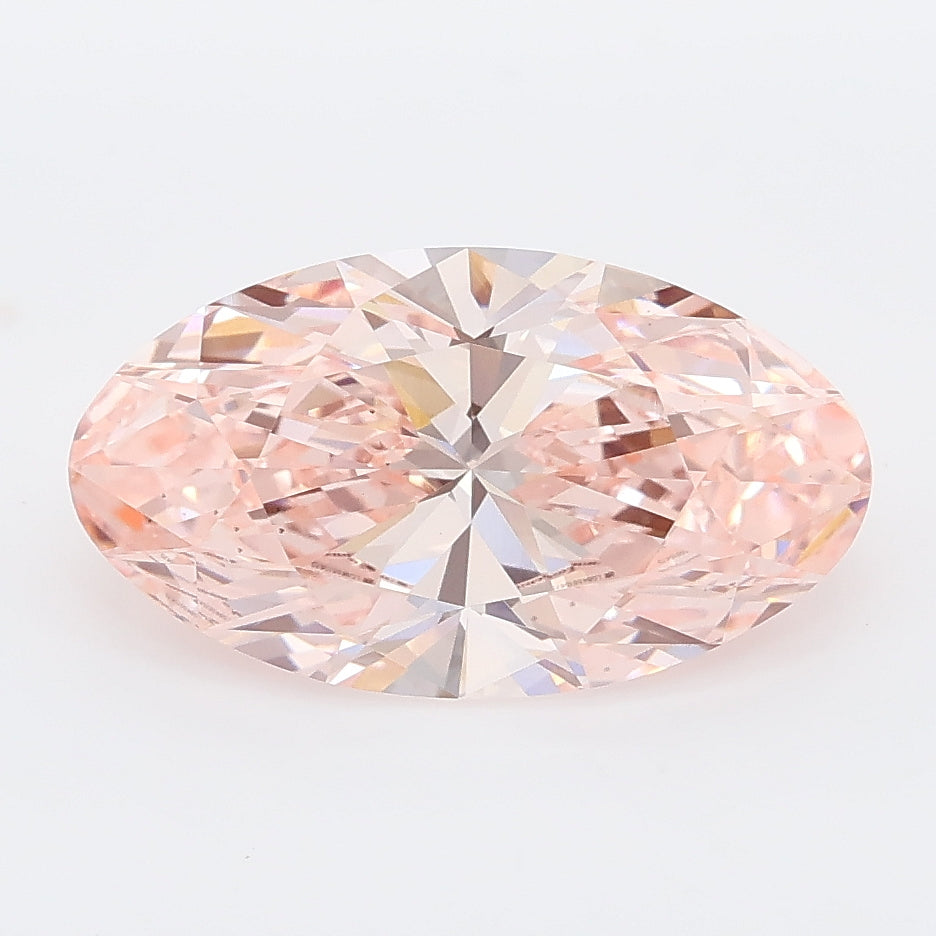 2.57 carat fancy vivid pink moval lab grown diamond VS1 clarity