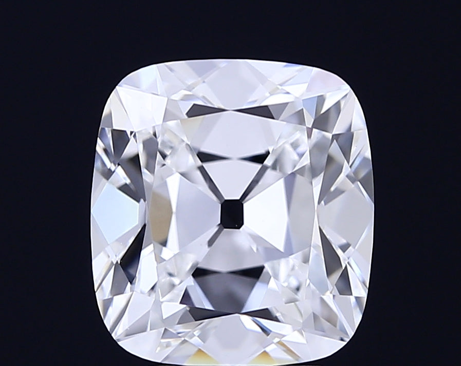 4.06 carat old mine cushion lab grown diamond E color VVS2 clarity