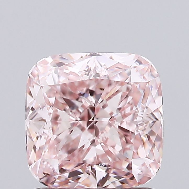 1.07 carat fancy intense pink cushion lab grown diamond VS1 clarity