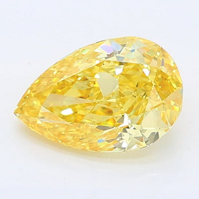 1.02 carat fancy intense yellow pear lab grown diamond VS2 clarity