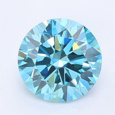 1.15 carat fancy vivid blue round lab grown diamond VS1 clarity