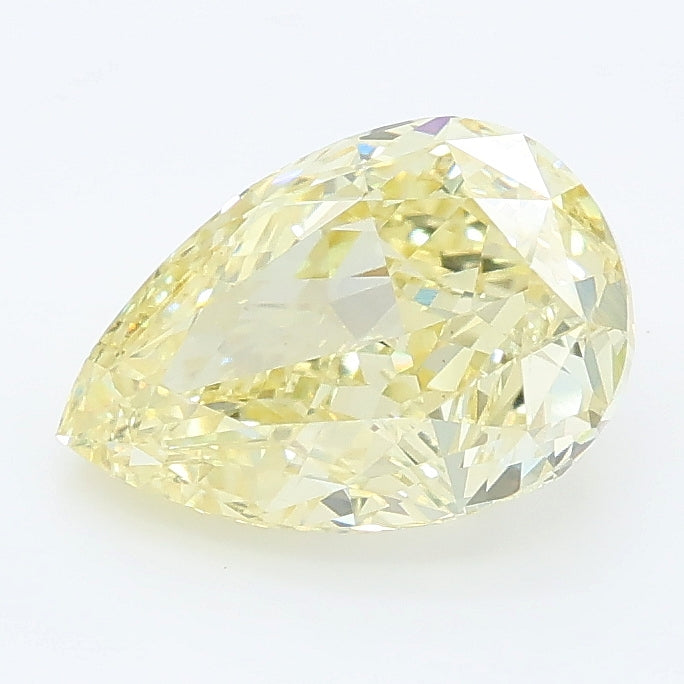 2.01 carat fancy yellow pear lab grown diamond VVS2 clarity