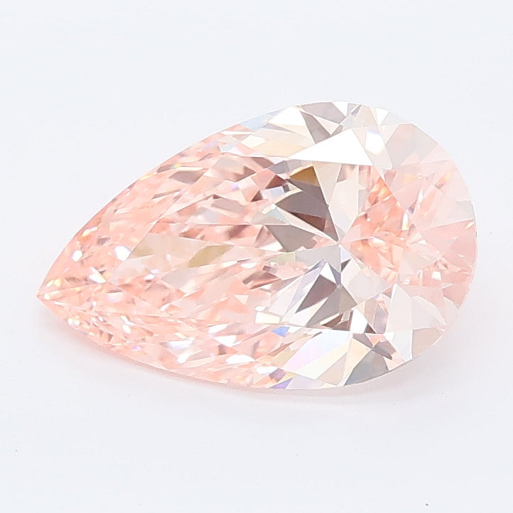 1.57 carat fancy vivid pink pear lab grown diamond VVS2 clarity