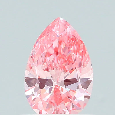 0.54 carat fancy vivid pink pear lab grown diamond SI2 clarity