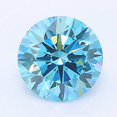 1.51 carat fancy vivid blue round lab grown diamond VVS2 clarity