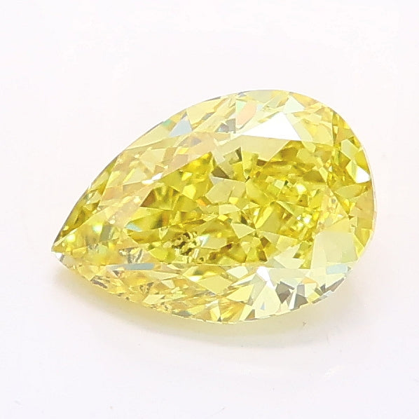 1.03 carat fancy intense yellow pear lab grown diamond VS2 clarity